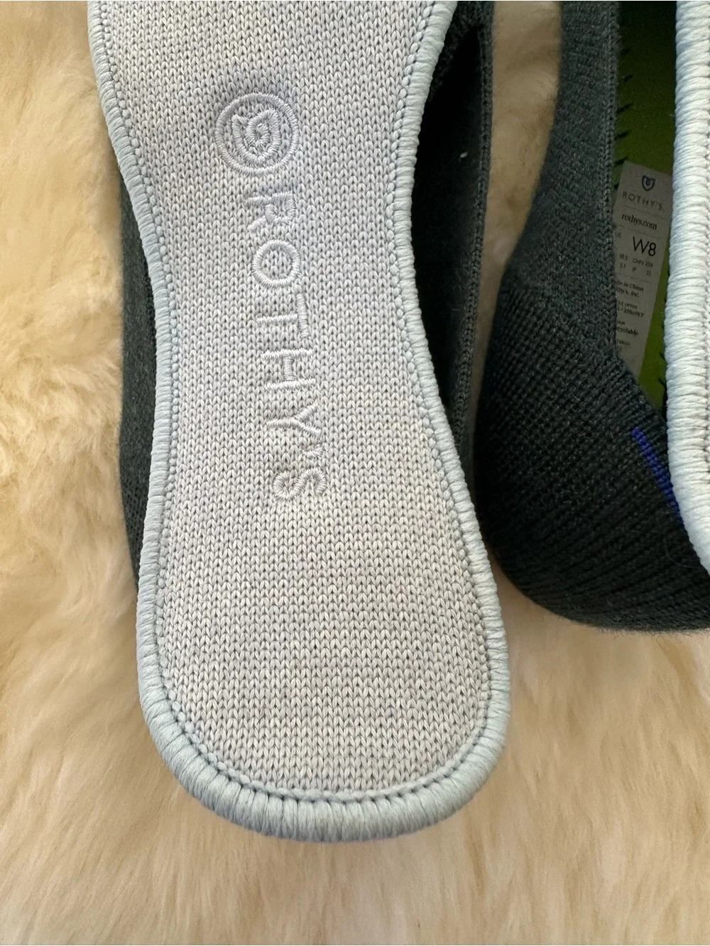 Rothy’s The Loafer Merino Wool Blend Forest Green Knit Flats Women’s 8